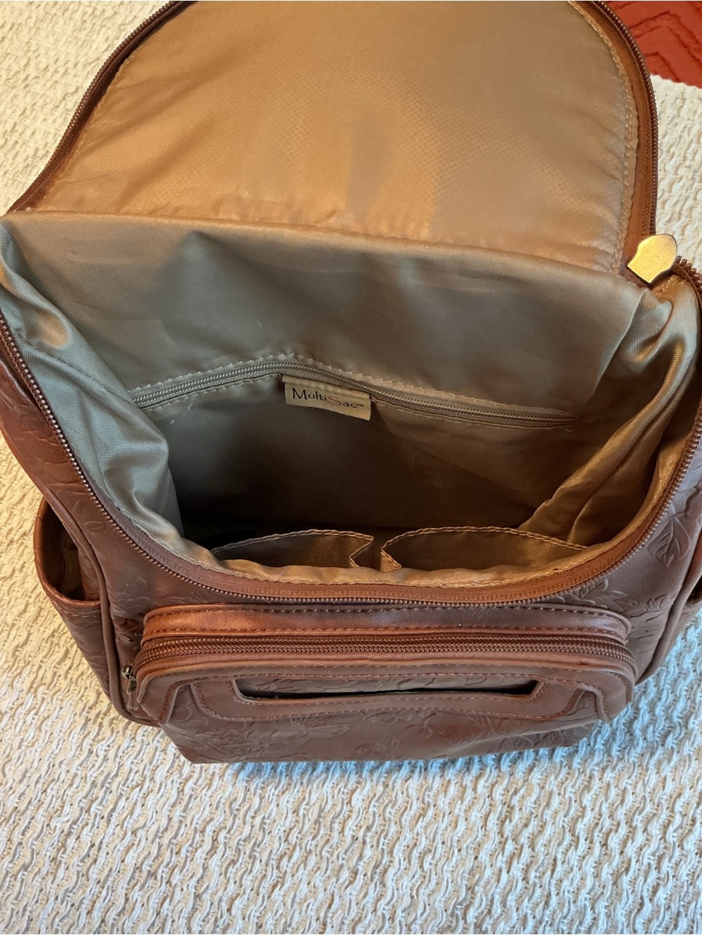 MultiSac Floral-Embossed Backpack - Picture 8 of 14
